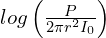 log\left(\frac{P}{2 \pi r^2I_0}\right)