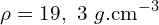\[\rho=19,\ 3\ g.{\rm cm}^{-3}\]
