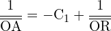 \[ \mathrm{\frac{1}{\overline{OA}} = -C_1 + \frac{1}{\overline{OR}}}\]