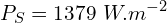 \[P_S=1379\ W.m^{-2}\]