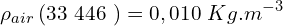 \[\rho_{air}\left(33\ 446\ \right)=0,010\ Kg{.m}^{-3}\]