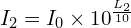 \[I_2=I_0 \times {10}^\frac{L_2}{10}\]