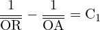 \[ \mathrm{\frac{1}{\overline{OR}} - \frac{1}{\overline{OA}} = C_1}\]