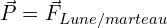 \[\vec{P}={\vec{F}}_{Lune/marteau}\]