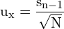 \[ \mathrm{ u_x = \frac{s_{n-1}}{\sqrt{N}}}\]