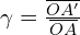 \gamma =\frac{\overline{OA'}}{\overline{OA}}