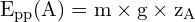 \[ \mathrm{ E_{pp}(A) = m \times g \times z_A}\]