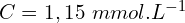 C=1,15\ mmol.L^{-1}