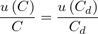 \[\frac{u\left(C\right)}{C}=\frac{u\left(C_d\right)}{C_d}\]